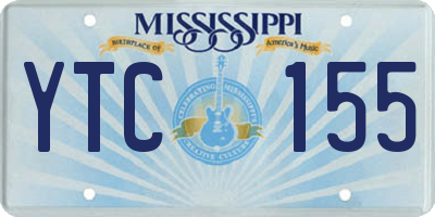 MS license plate YTC155