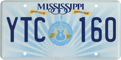 MS license plate YTC160