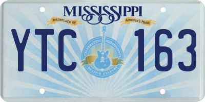 MS license plate YTC163