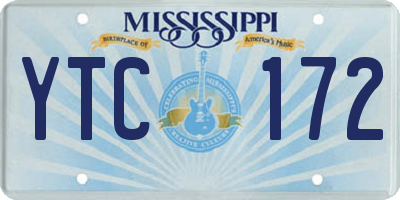 MS license plate YTC172