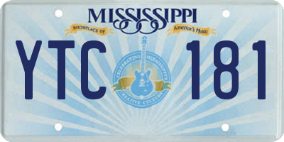 MS license plate YTC181