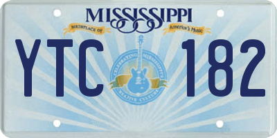 MS license plate YTC182