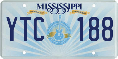 MS license plate YTC188