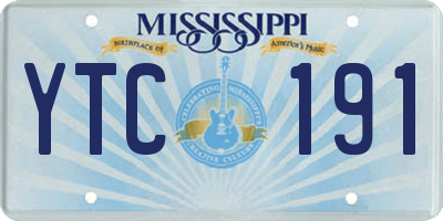 MS license plate YTC191