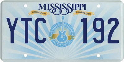 MS license plate YTC192