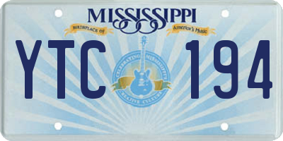 MS license plate YTC194