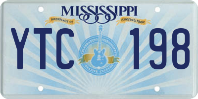 MS license plate YTC198