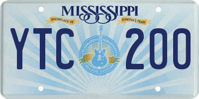 MS license plate YTC200