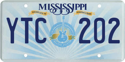 MS license plate YTC202
