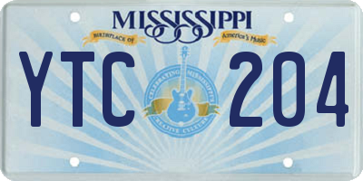 MS license plate YTC204