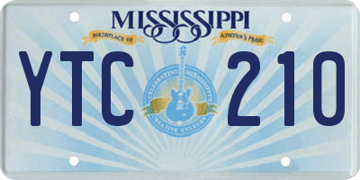 MS license plate YTC210