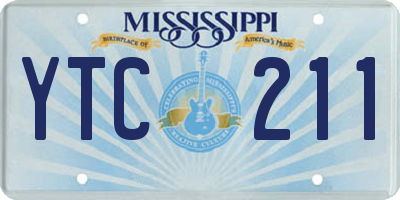 MS license plate YTC211