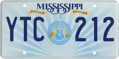 MS license plate YTC212