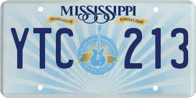 MS license plate YTC213