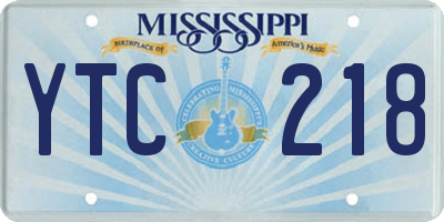 MS license plate YTC218