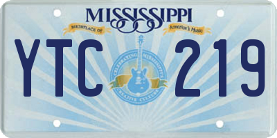 MS license plate YTC219