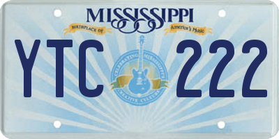 MS license plate YTC222