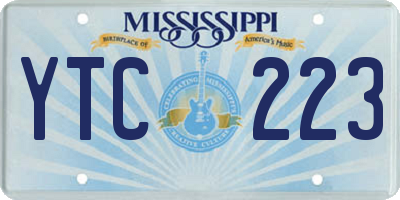 MS license plate YTC223