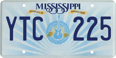 MS license plate YTC225