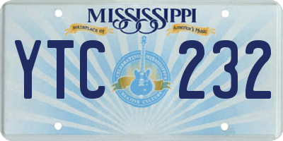 MS license plate YTC232