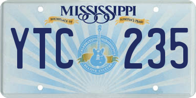 MS license plate YTC235