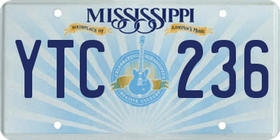 MS license plate YTC236