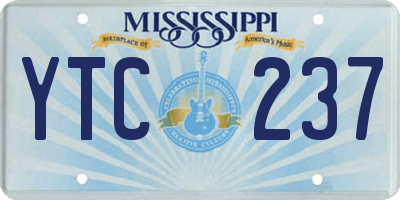 MS license plate YTC237