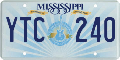 MS license plate YTC240