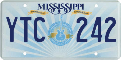 MS license plate YTC242