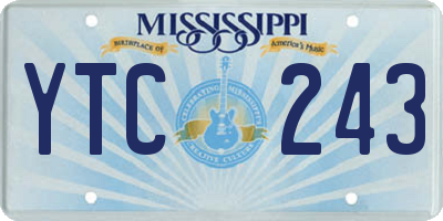 MS license plate YTC243