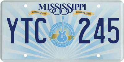 MS license plate YTC245