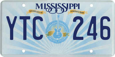 MS license plate YTC246