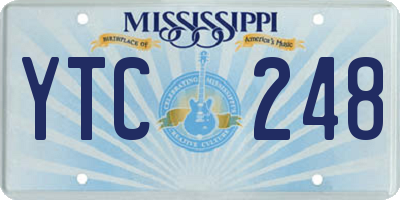MS license plate YTC248