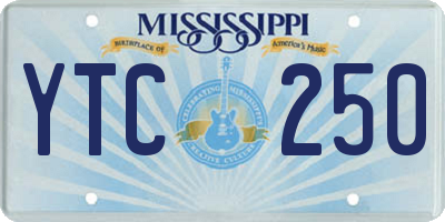 MS license plate YTC250