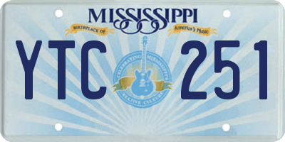MS license plate YTC251