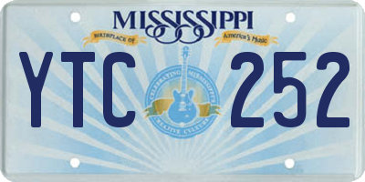MS license plate YTC252