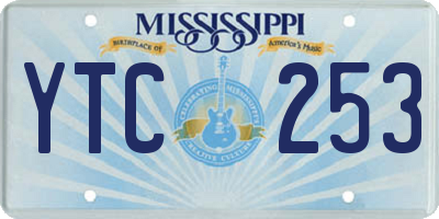 MS license plate YTC253