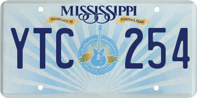MS license plate YTC254