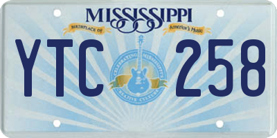 MS license plate YTC258