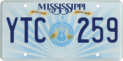MS license plate YTC259