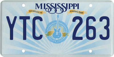 MS license plate YTC263