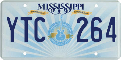 MS license plate YTC264