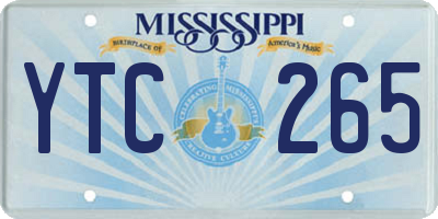 MS license plate YTC265