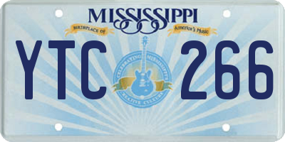 MS license plate YTC266