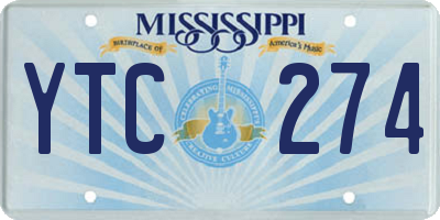 MS license plate YTC274