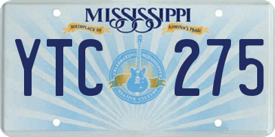 MS license plate YTC275