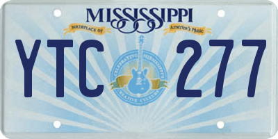 MS license plate YTC277
