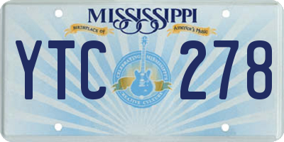 MS license plate YTC278