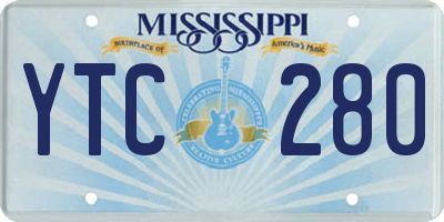 MS license plate YTC280