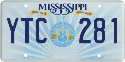 MS license plate YTC281